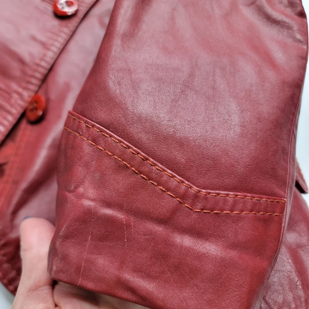 Sale Wilson House Of Suede Vintage True Leather Jacket USA Single Breasted Retro - Picture 14 of 14